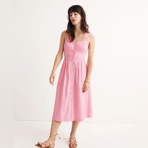 Madewell Pink Button-Down Sundress w/ pockets
